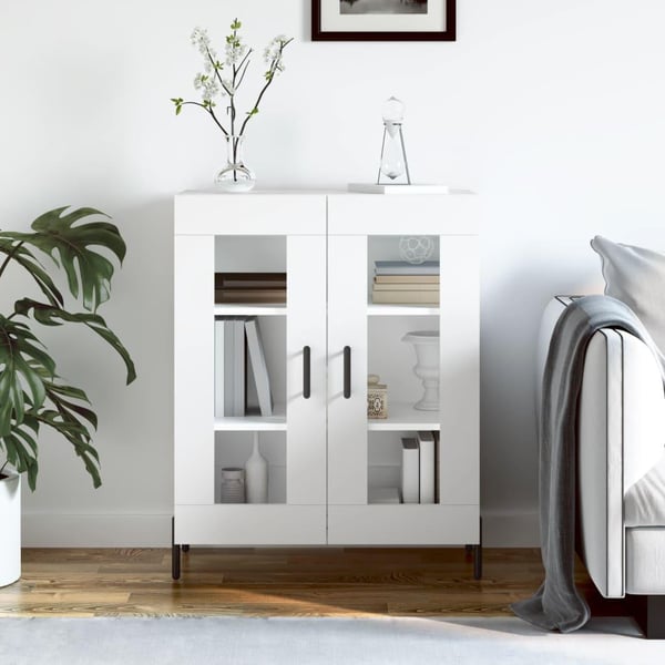 vidaXL skænk 69,5x34x90 cm konstrueret træ hvid
