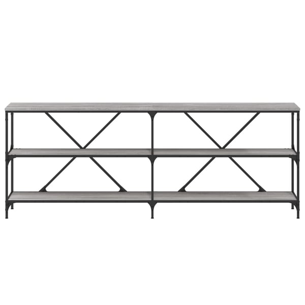 vidaXL Salongbord grå sonoma 200x30x75 cm konstruert tre og jern