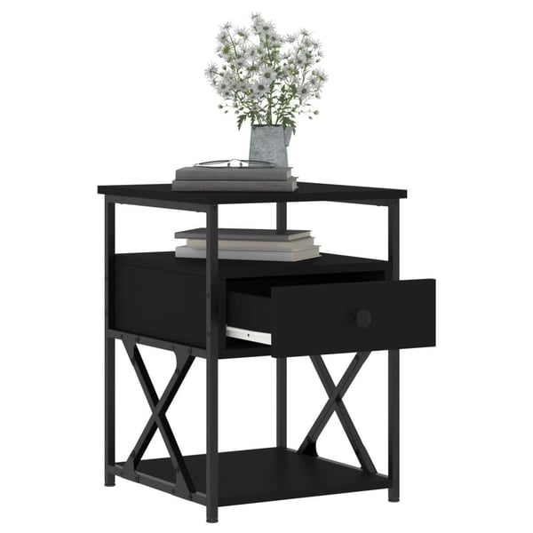 vidaXL Nattbord 2 stk svart 40x42x55 cm konstruert tre