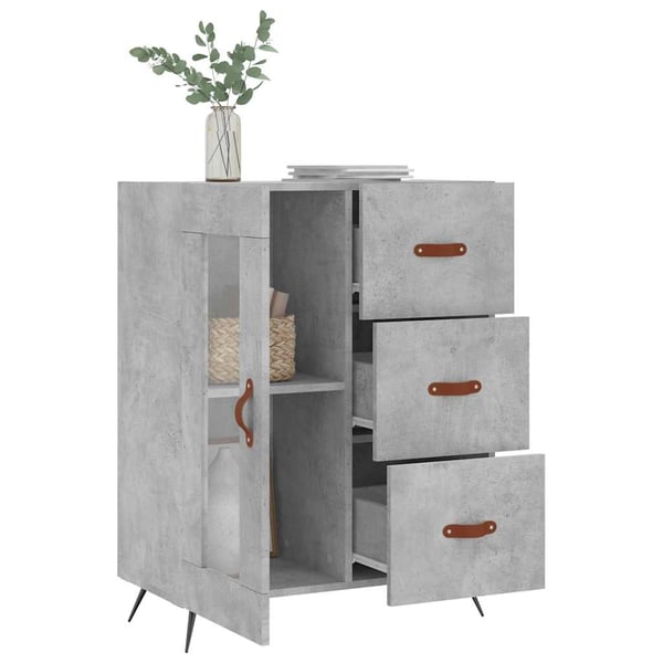 vidaXL Skjenk betonggrå 69,5x34x90 cm konstruert tre