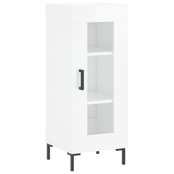 vidaXL skænk 34,5x34x90 cm konstrueret træ hvid højglans