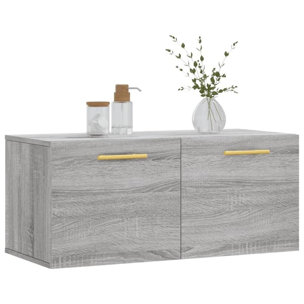 vidaXL Seinäkaappi harmaa Sonoma 80x36,5x35 cm tekninen puu