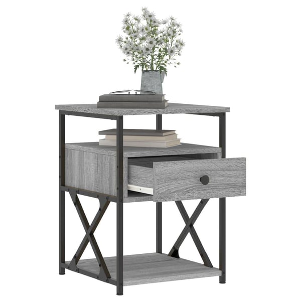vidaXL Nattbord 2 stk grå sonoma 40x42x55 cm konstruert tre