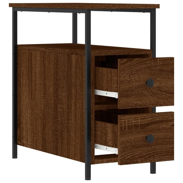vidaXL Nattbord 2 stk brun eik 30x60x60 cm konstruert tre