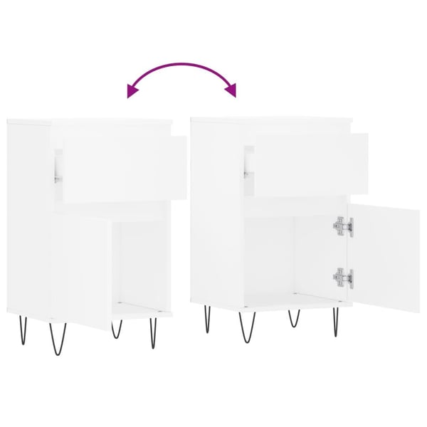 vidaXL Skjenk hvit 40x35x70 cm konstruert tre