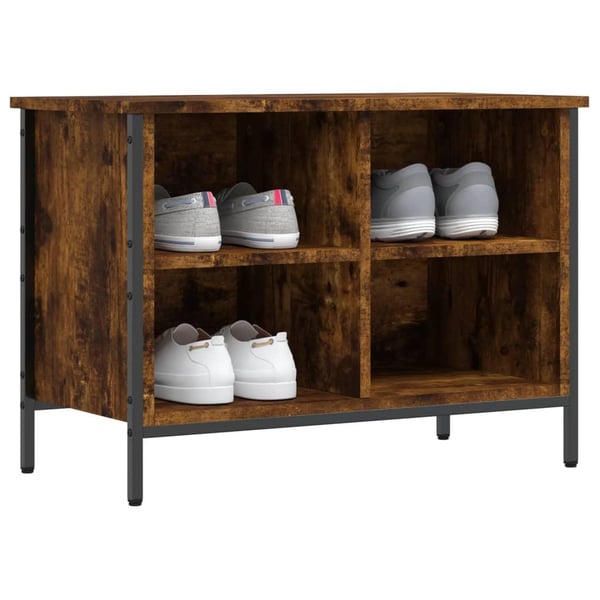 vidaXL Skohylle røkt eik 69x35x50 cm konstruert tre