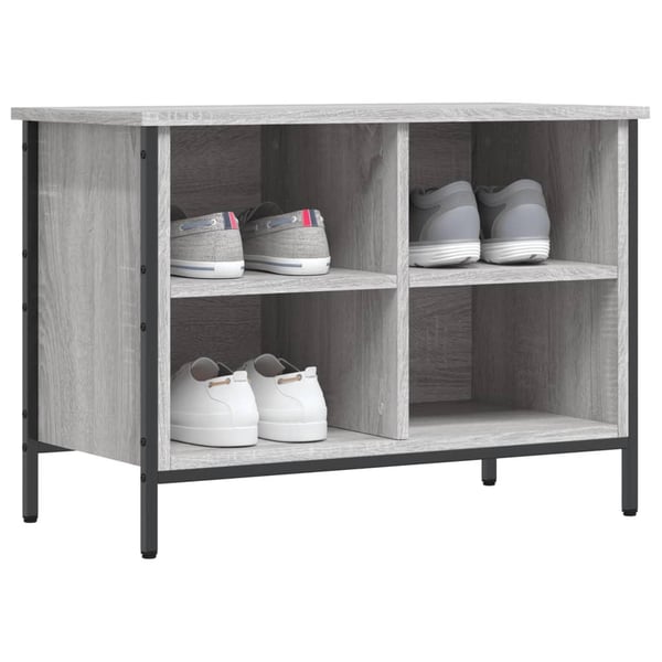 vidaXL Skohylle grå sonoma 69x35x50 cm konstruert tre