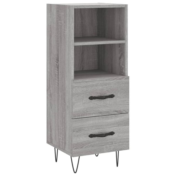vidaXL Skjenk grå sonoma 34,5x34x90 cm konstruert tre