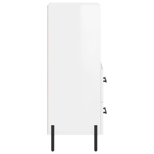 vidaXL skænk 34,5x34x90 cm konstrueret træ hvid højglans
