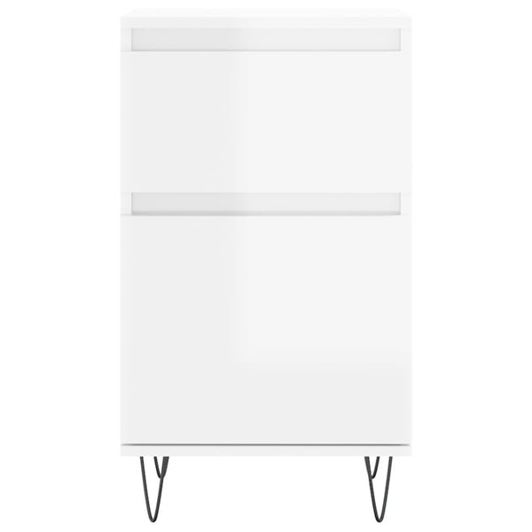 vidaXL Skjenker 2 stk høyglans hvit 40x35x70 cm konstruert tre