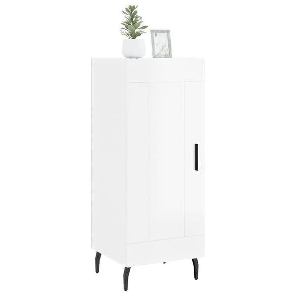 vidaXL skænk 34,5x34x90 cm konstrueret træ hvid højglans