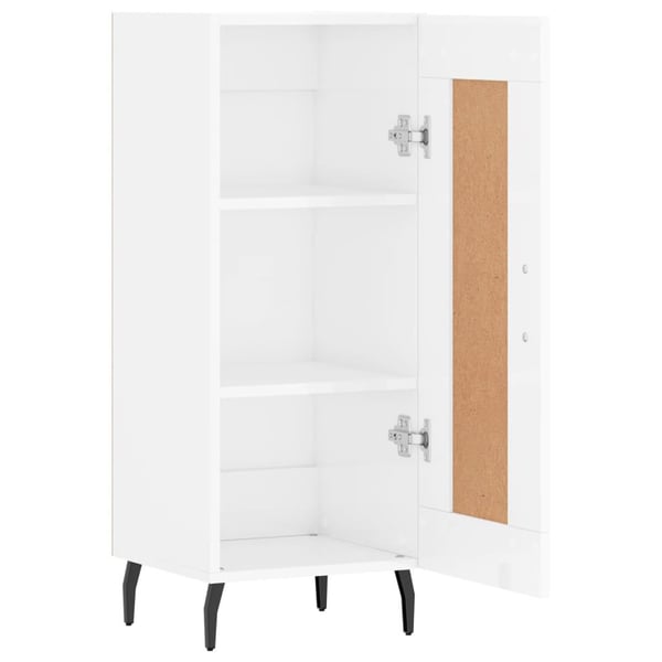 vidaXL skænk 34,5x34x90 cm konstrueret træ hvid højglans