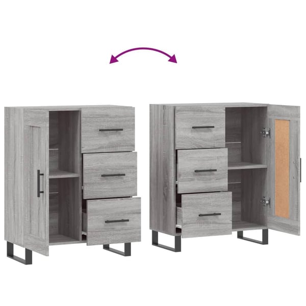 vidaXL Skjenk grå sonoma 69,5x34x90 cm konstruert tre