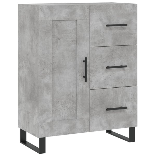 vidaXL Skjenk betonggrå 69,5x34x90 cm konstruert tre