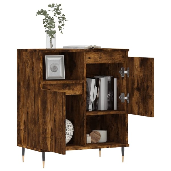 vidaXL Skjenk røkt eik 60x35x70 cm konstruert tre