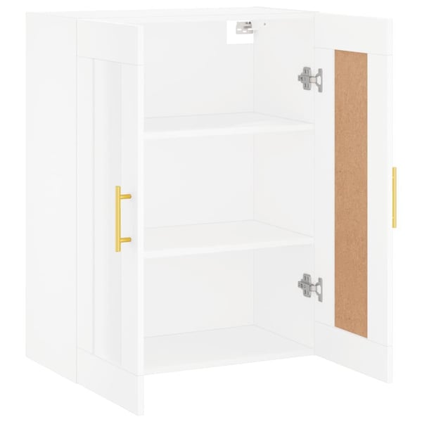 vidaXL Veggmontert skap hvit 69,5x34x90 cm konstruert tre