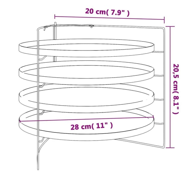 vidaXL pizzaforme 4 stk. med rist Ø 28 cm stål
