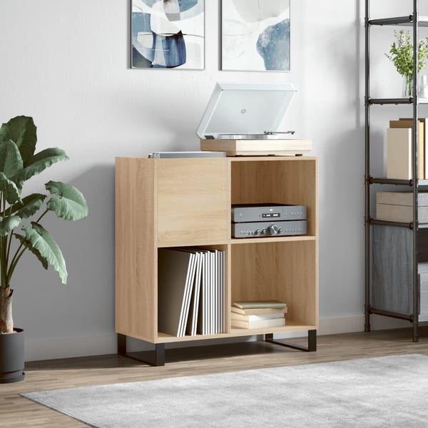vidaXL Hifi-benk sonoma eik 84,5x38x89 cm konstruert tre