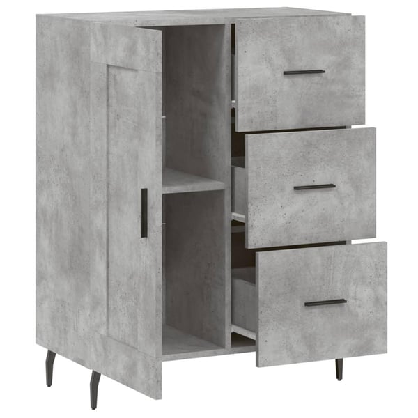 vidaXL Skjenk betonggrå 69,5x34x90 cm konstruert tre