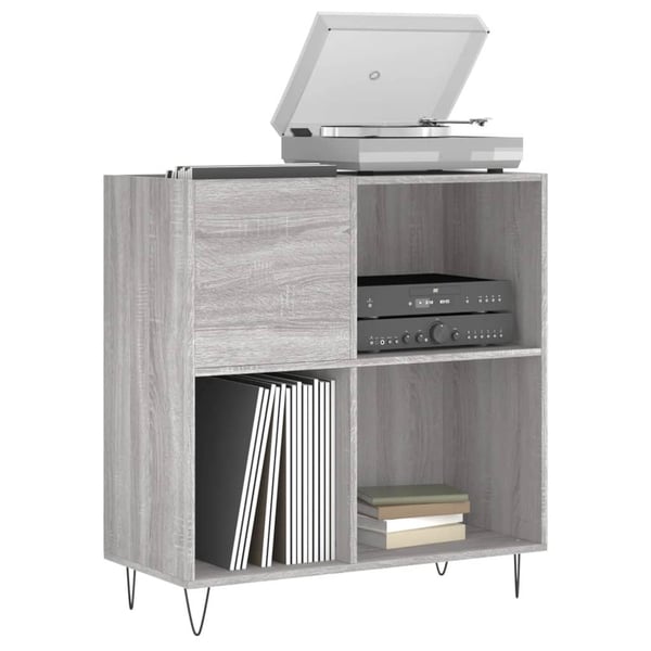 vidaXL Hifi-benk grå sonoma 84,5x38x89 cm konstruert tre