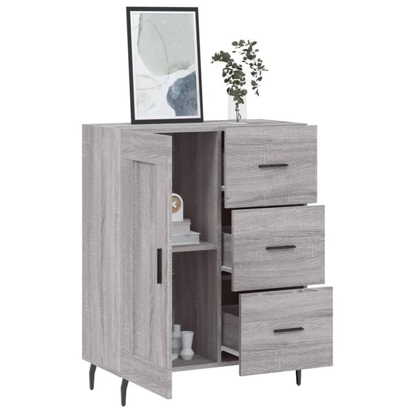 vidaXL Skjenk grå sonoma 69,5x34x90 cm konstruert tre