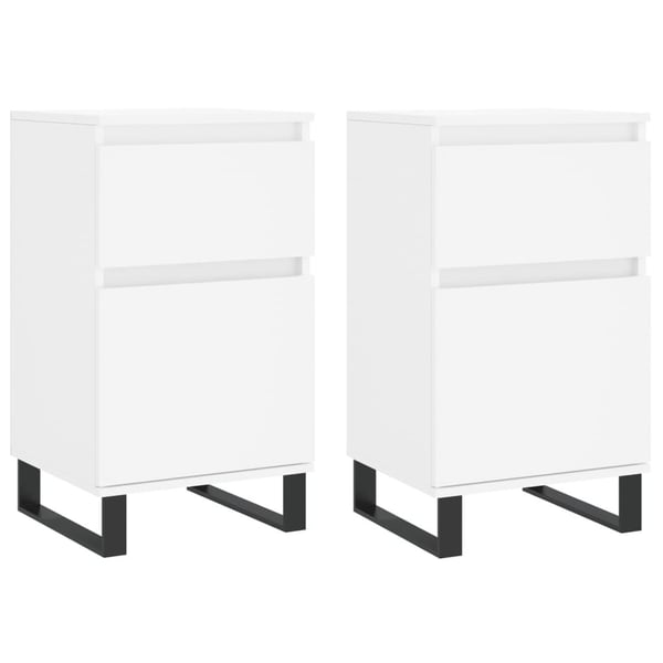vidaXL Byråer 2 st vit 40x35x70 cm konstruerat trä