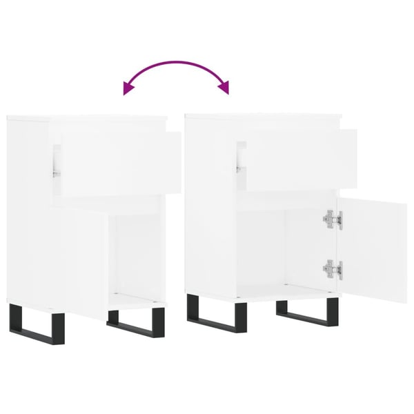 vidaXL Skjenk hvit 40x35x70 cm konstruert tre