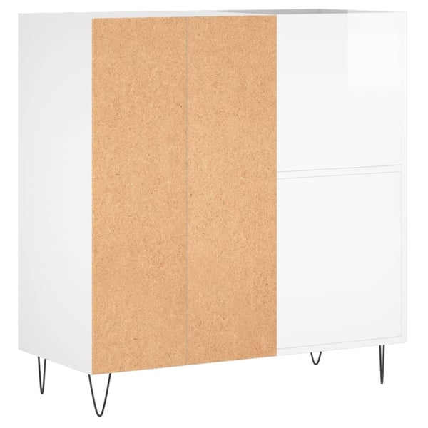 vidaXL Hifi-benk høyglans hvit 84,5x38x89 cm konstruert tre