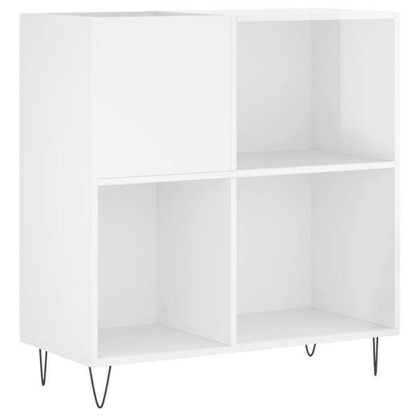 vidaXL Hifi-benk høyglans hvit 84,5x38x89 cm konstruert tre