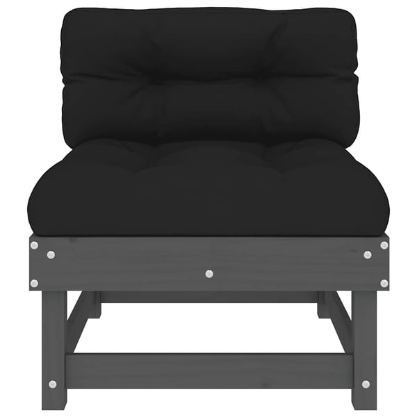 vidaXL Midtsofaer med puter 2 stk grå heltre furu