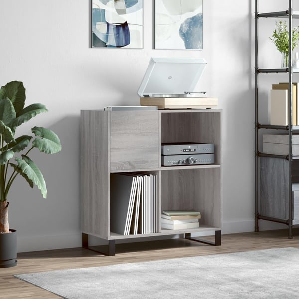vidaXL Hifi-benk grå sonoma 84,5x38x89 cm konstruert tre