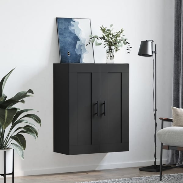 vidaXL vægskab 69,5x34x90 cm konstrueret træ sort