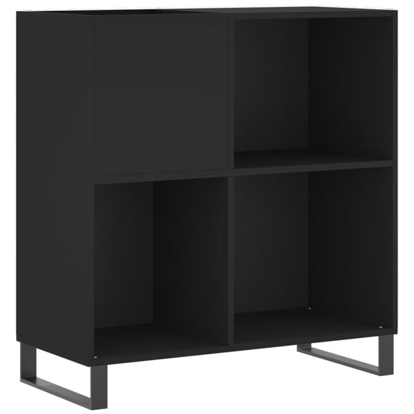 vidaXL vinylskab 84,5x38x89 cm konstrueret træ sort