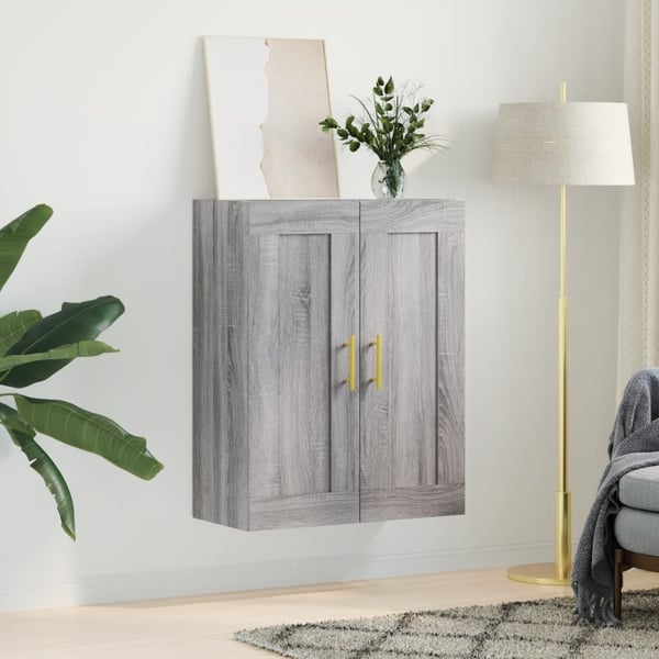 vidaXL vægskab 69,5x34x90 cm konstrueret træ grå sonoma-eg