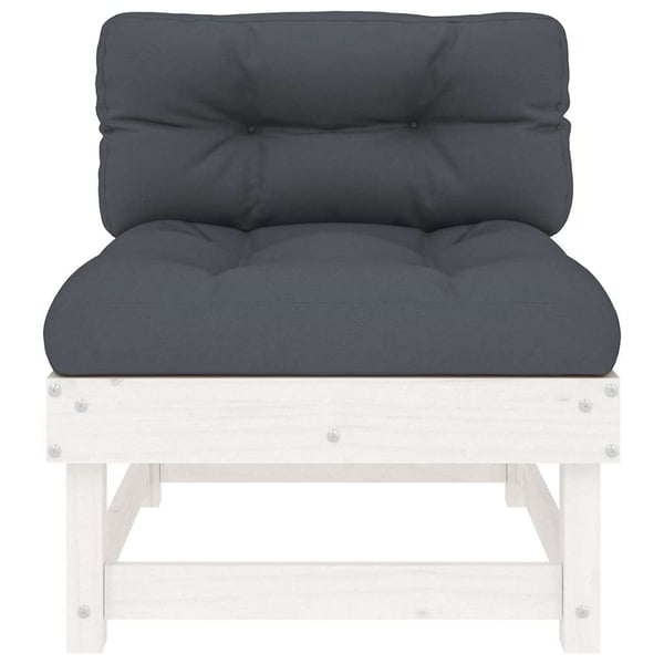 vidaXL Mittensoffor med dynor 2 st vit massiv furu
