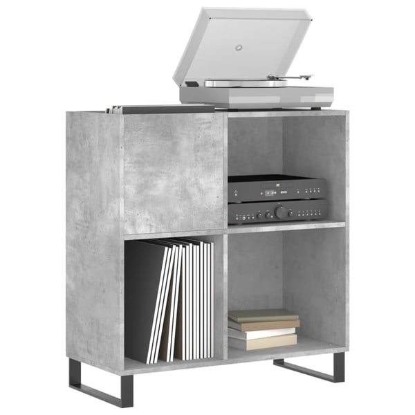 vidaXL Hifi-benk betonggrå 84,5x38x89 cm konstruert tre