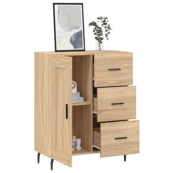 vidaXL Skjenk sonoma eik 69,5x34x90 cm konstruert tre