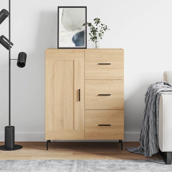 vidaXL Skjenk sonoma eik 69,5x34x90 cm konstruert tre