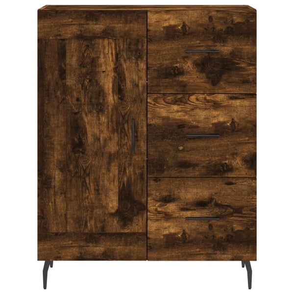 vidaXL Skjenk røkt eik 69,5x34x90 cm konstruert tre