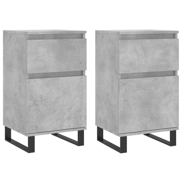 vidaXL Skjenker 2 stk betonggrå 40x35x70 cm konstruert tre