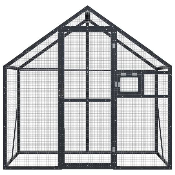vidaXL Fuglehus antrasitt 179x100x185 cm aluminium