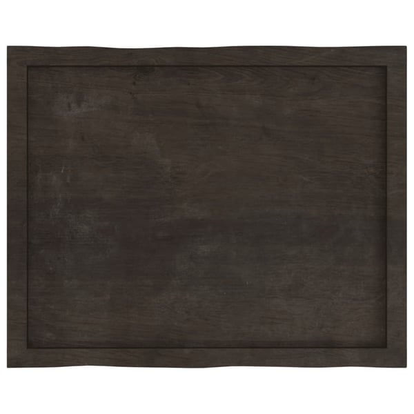 vidaXL Bordplate mørkebrun80x60x(2-4)cm behandlet heltre naturlig kant