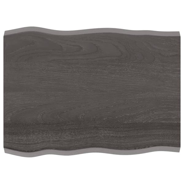 vidaXL Bordplate mørkebrun80x60x(2-4)cm behandlet heltre naturlig kant