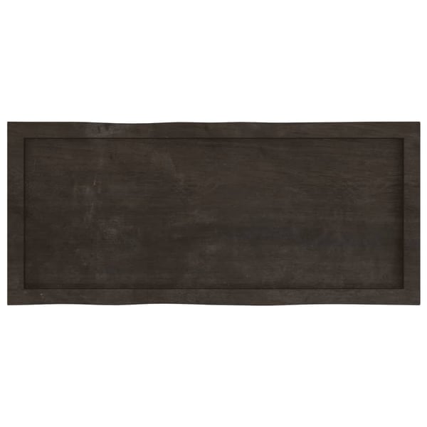 vidaXL Bordplate mørkegrå 100x40x4 cm behandlet eik naturlig kant