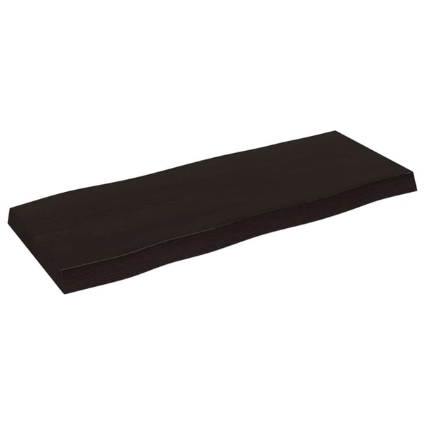 vidaXL Bordplate mørkegrå 100x40x6 cm behandlet eik naturlig kant