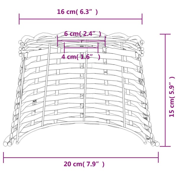 vidaXL Taklampeskjerm brun Ø20x15 cm flettet
