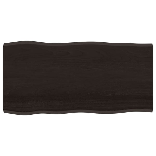 vidaXL Bordplate mørkegrå 100x50x2 cm behandlet eik naturlig kant
