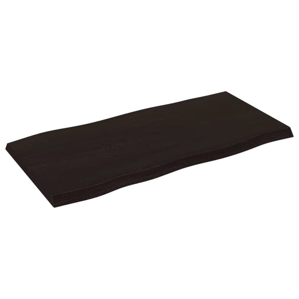 vidaXL Bordplate mørkegrå 100x50x4 cm behandlet eik naturlig kant