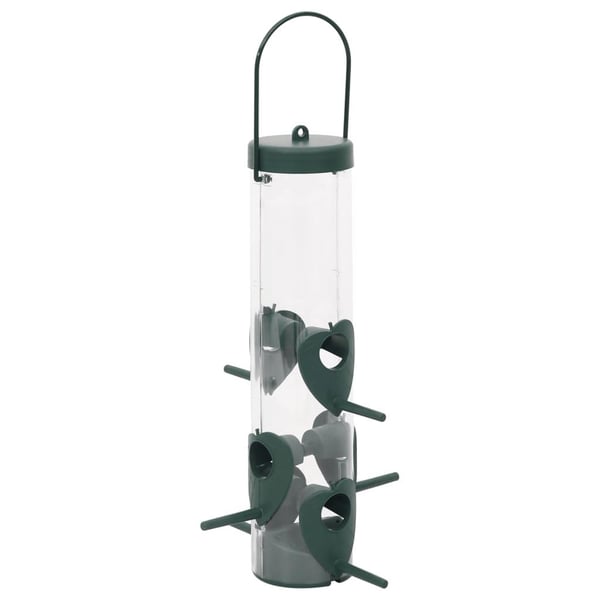 vidaXL foderautomater til fugle 3 stk. 17x17x32 cm mørkegrøn