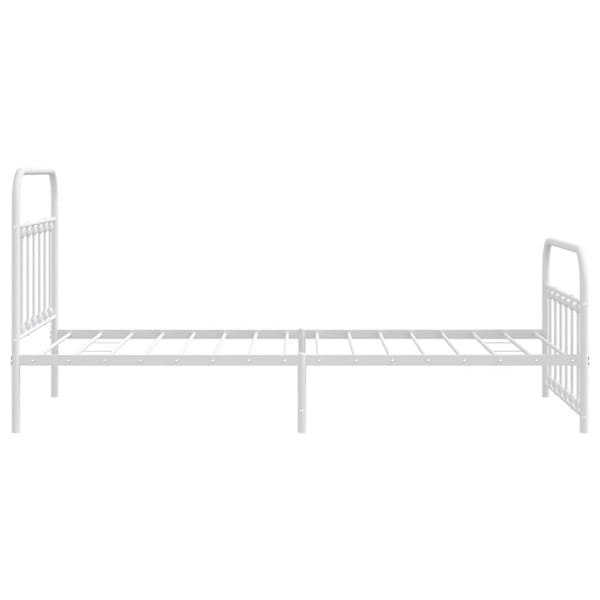 vidaXL Sengeramme i metall med hode- og fotgavl hvit 107x203 cm